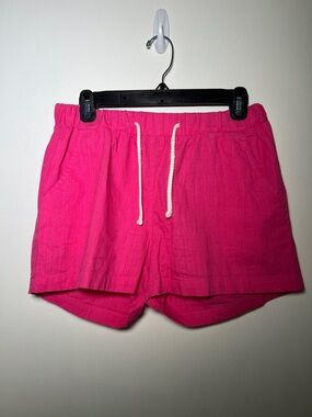 Pink Pull-On Drawstring Shorts with Pockets
